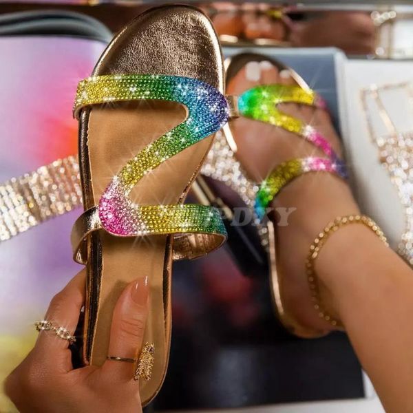 sandals women slippers open toe flat slip on slides rainbow rhinestone bling ladies flip flops luxury crystal diamond large size, Black
sandals women slippers open toe flat slip on slides rainbow rhinestone bling ladies flip flops luxury crystal diamond large size, Black