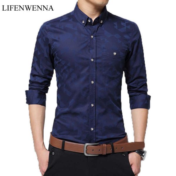 arrival men's fashion jacquard weave shirt casual long sleeve shirt mens clothing trend slim fit mens office shirts 5xl 210528, White;black
arrival men's fashion jacquard weave shirt casual long sleeve shirt mens clothing trend slim fit mens office shirts 5xl 210528, White;black