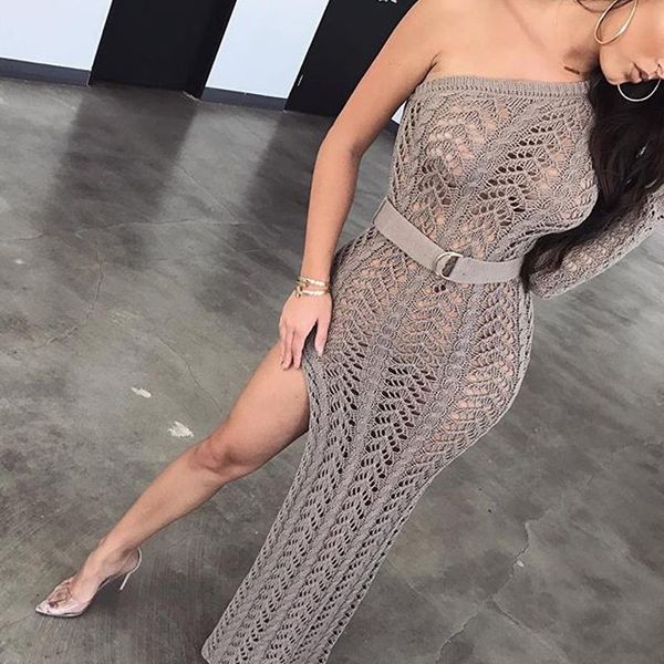 casual dresses nice knitting long dress women one off shoulder maxi club party wear hollow out high split sweater vestido, Black;gray
casual dresses nice knitting long dress women one off shoulder maxi club party wear hollow out high split sweater vestido, Black;gray