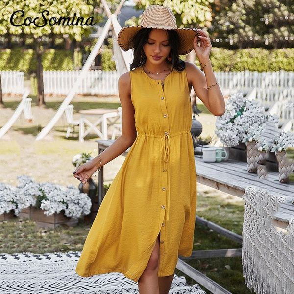 vest bohemina ladies midi dress solid button summer women casual high waist lace up female sleeveless dresses, Black;gray
vest bohemina ladies midi dress solid button summer women casual high waist lace up female sleeveless dresses, Black;gray