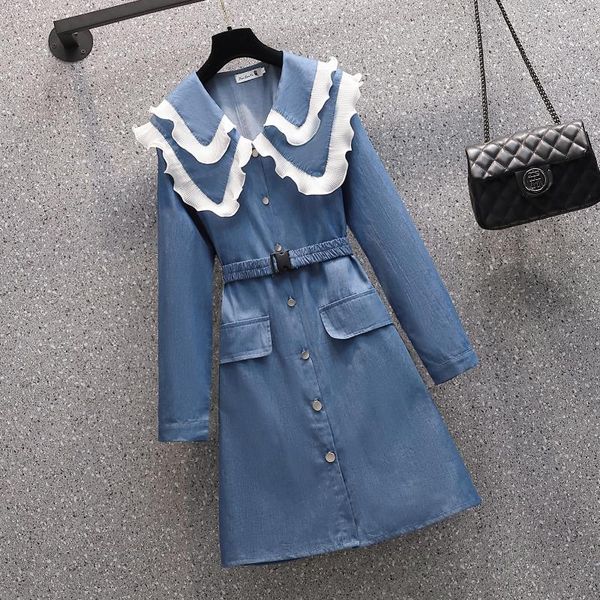 casual dresses women chic turn-down collar long sleeve lace up midi denim dress solid color button lady elegant vintage streetwear, Black;gray
casual dresses women chic turn-down collar long sleeve lace up midi denim dress solid color button lady elegant vintage streetwear, Black;gray
