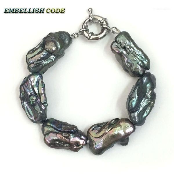 bangle irregular rectangle shape real freshwater pearl bracelet fine jewelry color dark green with black few brown for women1
bangle irregular rectangle shape real freshwater pearl bracelet fine jewelry color dark green with black few brown for women1