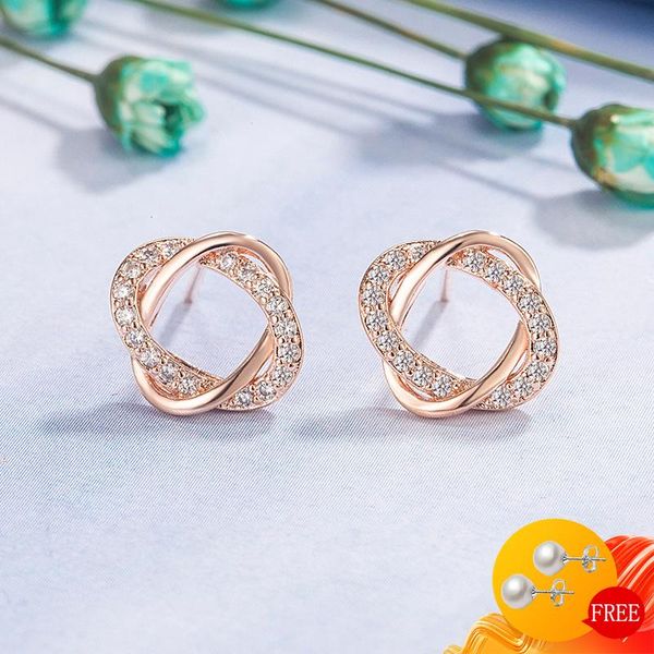 stud trendy women earrings 925 silver jewelry with zircon gemstone rose gold color wedding engagement party accessories, Golden;silver
stud trendy women earrings 925 silver jewelry with zircon gemstone rose gold color wedding engagement party accessories, Golden;silver