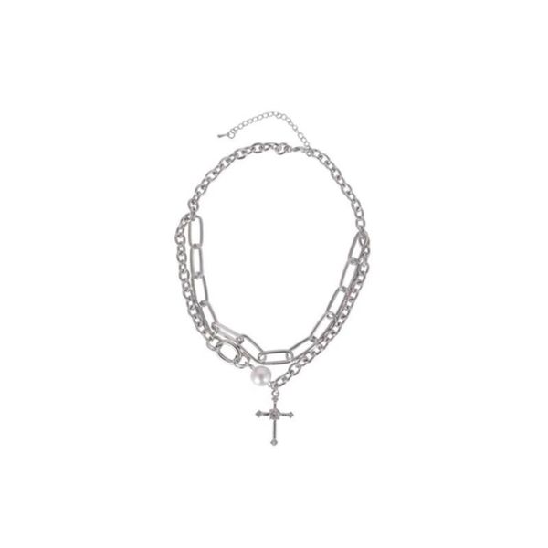 chains punk hip hop style necklace jewelry sweet cool girl accessories cross pearl pendant woman, Silver
chains punk hip hop style necklace jewelry sweet cool girl accessories cross pearl pendant woman, Silver