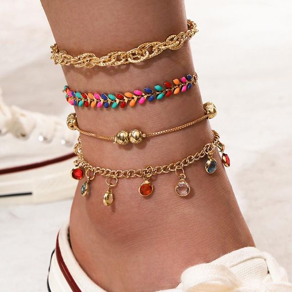 anklets 4 pcs/set bohemian colorful crystal stone set trendy beads for women tassel barefoot sandals jewelry gifts, Red;blue
anklets 4 pcs/set bohemian colorful crystal stone set trendy beads for women tassel barefoot sandals jewelry gifts, Red;blue