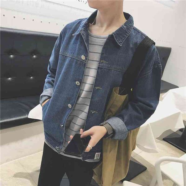 men's jackets autumn and winter black denim jacket male korean harajuku loose boys bf wind trend coat gown znlq, Black;brown
men's jackets autumn and winter black denim jacket male korean harajuku loose boys bf wind trend coat gown znlq, Black;brown
