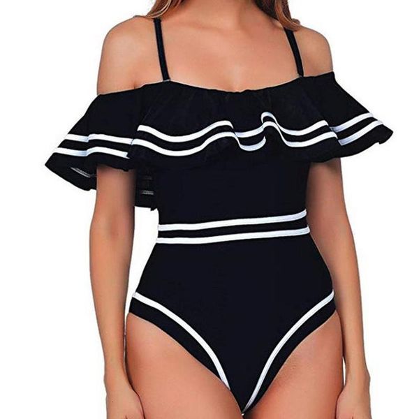 1pc summer women bodysuit vintage navy ruched flounce off shoulder swimwear elegant women's swimsuit roupa de banho &xs, White;black
1pc summer women bodysuit vintage navy ruched flounce off shoulder swimwear elegant women's swimsuit roupa de banho &xs, White;black