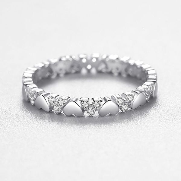 s925 sterling silver ring women's personality simple heart-shaped row micro diamond ring, Black
s925 sterling silver ring women's personality simple heart-shaped row micro diamond ring, Black