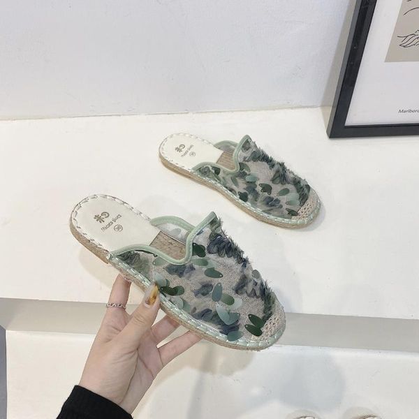 slippers mesh bling half women mules fish scales slides woman shoes flat heel cotton fabric, Black
slippers mesh bling half women mules fish scales slides woman shoes flat heel cotton fabric, Black