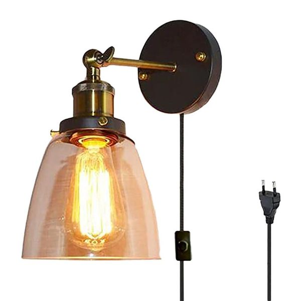 wall lamp retro glass light,1.8 metre cable with socket, switch and plug industrial lamps vintage adjustable head
wall lamp retro glass light,1.8 metre cable with socket, switch and plug industrial lamps vintage adjustable head