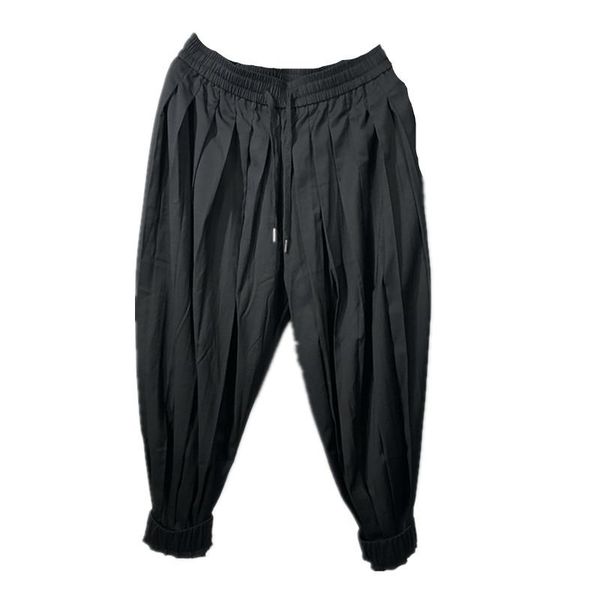men's pants spring and summer men's solid color elastic waist design pleat loose casual fashion stretch leg sports, Black
men's pants spring and summer men's solid color elastic waist design pleat loose casual fashion stretch leg sports, Black