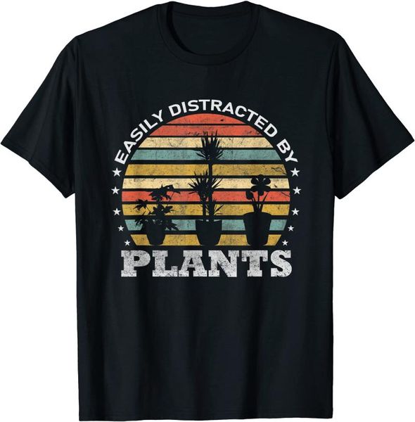 men's t-shirts easily distracted by plants retro vintage lover t-shirt, White;black
men's t-shirts easily distracted by plants retro vintage lover t-shirt, White;black