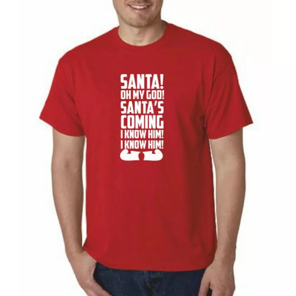 mens buddy the elf dvd tshirt - santa's coming - will ferrell christmas tee, White;black
mens buddy the elf dvd tshirt - santa's coming - will ferrell christmas tee, White;black