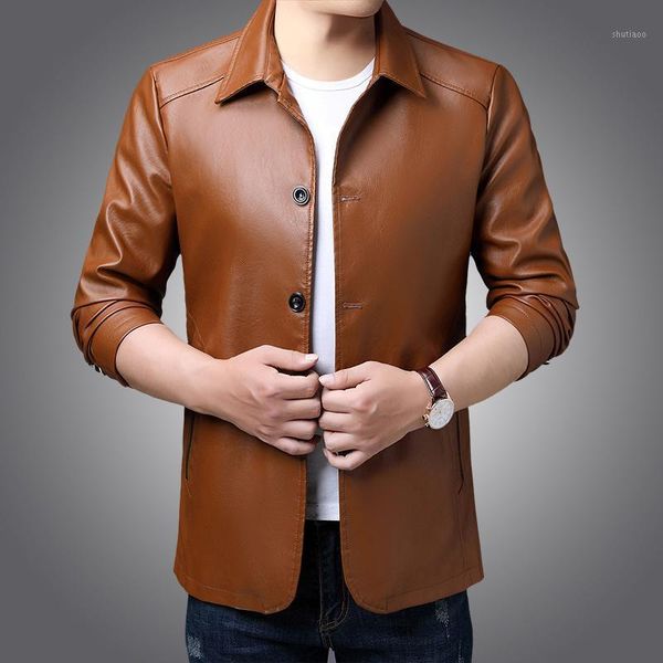 men's jackets leather jacket men 2021 spring and autumn middle-aged korean loose plus velvet thick trend, Black;brown
men's jackets leather jacket men 2021 spring and autumn middle-aged korean loose plus velvet thick trend, Black;brown