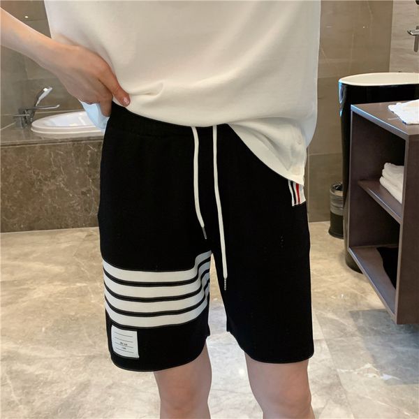 spring and summer new ice hemp four bar striped straight tube loose casual pants, White;black
spring and summer new ice hemp four bar striped straight tube loose casual pants, White;black