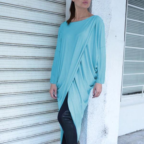 women's blouses & shirts celmia 2021 fashion women asymmetrical autumn long casual knitted pleated bat sleeve loose party blusa femme, White
women's blouses & shirts celmia 2021 fashion women asymmetrical autumn long casual knitted pleated bat sleeve loose party blusa femme, White