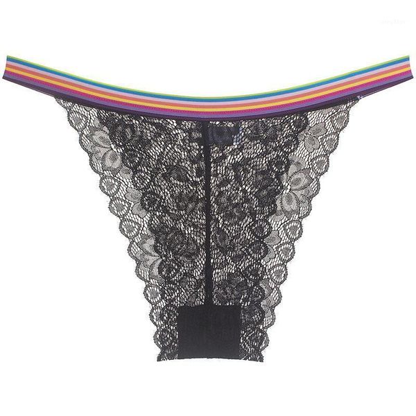 women's underwear rainbow appeal temptation hollow out transparent lace low-waisted traceless briefs panties lingerie, Black;pink
women's underwear rainbow appeal temptation hollow out transparent lace low-waisted traceless briefs panties lingerie, Black;pink