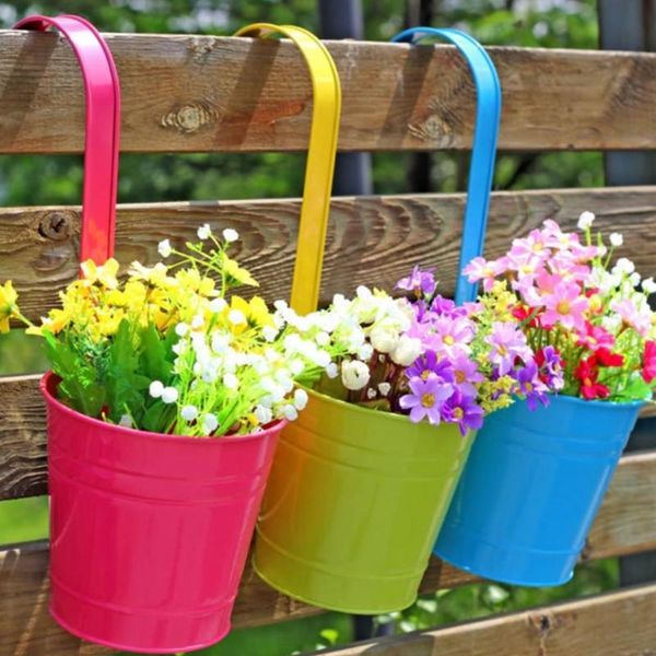 planters & pots hanging flower pot garden balcony planter metal iron bucket holder indoor outdoor for railing fence 
planters & pots hanging flower pot garden balcony planter metal iron bucket holder indoor outdoor for railing fence