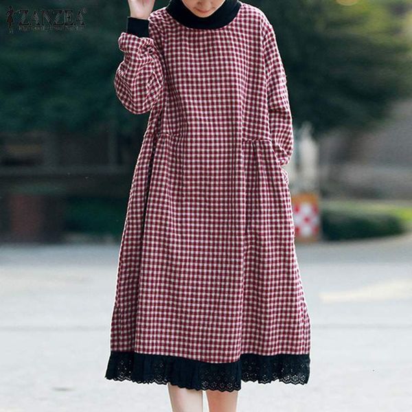 casual dresses dresses plus size women's turtleneck sundress elegant plaid dress spring long sleeve midi vestidos female lace stiching, Black;gray
casual dresses dresses plus size women's turtleneck sundress elegant plaid dress spring long sleeve midi vestidos female lace stiching, Black;gray