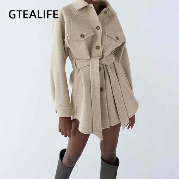 women's wool & blends casual winter 2021 woolen loose jacket belted women solid color simple long sleeve thick warm wool coat fas, Black
women's wool & blends casual winter 2021 woolen loose jacket belted women solid color simple long sleeve thick warm wool coat fas, Black