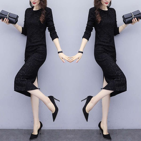 dresses large women's casual fat mm fattening increase fashion slim look gilt autumn / winter bottom dress medium length, Black;gray
dresses large women's casual fat mm fattening increase fashion slim look gilt autumn / winter bottom dress medium length, Black;gray
