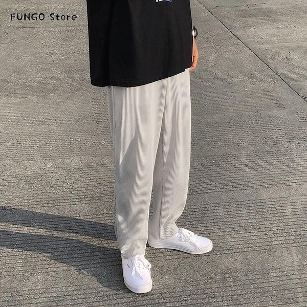 pleated straight pants men's fashion solid color elastic waist casual men streetwear loose japanese ice silk trousers mens, Black
pleated straight pants men's fashion solid color elastic waist casual men streetwear loose japanese ice silk trousers mens, Black