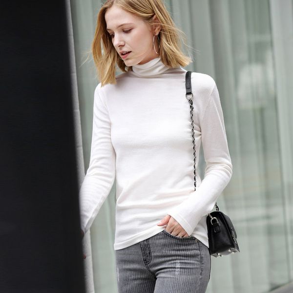 women's sweaters 2021 female spring high color collar solid sleeve full of fine cardigan clothes winter knitted shirt, White;black
women's sweaters 2021 female spring high color collar solid sleeve full of fine cardigan clothes winter knitted shirt, White;black