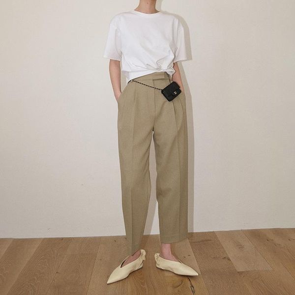 women's pants & capris superaen 2021 autumn solid all match slim high waist ankle-length suit drop casual woman, Black;white
women's pants & capris superaen 2021 autumn solid all match slim high waist ankle-length suit drop casual woman, Black;white