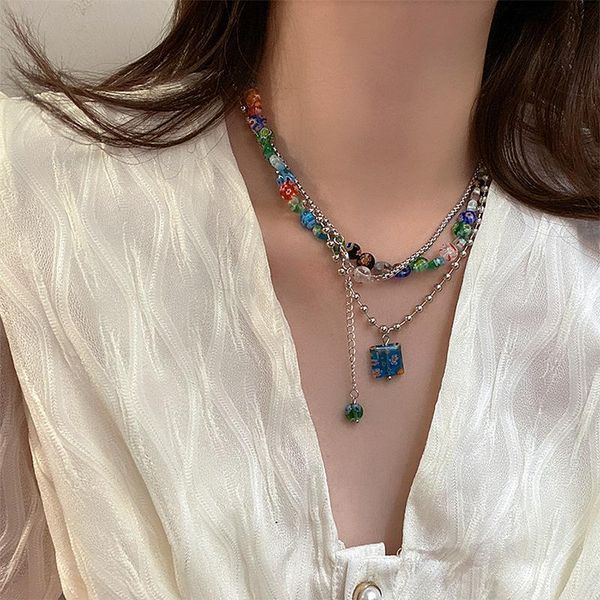 pendant necklaces allme bohemia multi layers candy colour real flower beaded necklace for women ladies square accessories, Silver
pendant necklaces allme bohemia multi layers candy colour real flower beaded necklace for women ladies square accessories, Silver