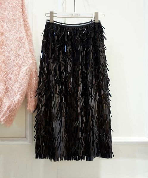 skirts 2021 spring sequined skirt korean style high waist slimming mid-length elegant slim fit fashionable shiny tassel long, Black
skirts 2021 spring sequined skirt korean style high waist slimming mid-length elegant slim fit fashionable shiny tassel long, Black