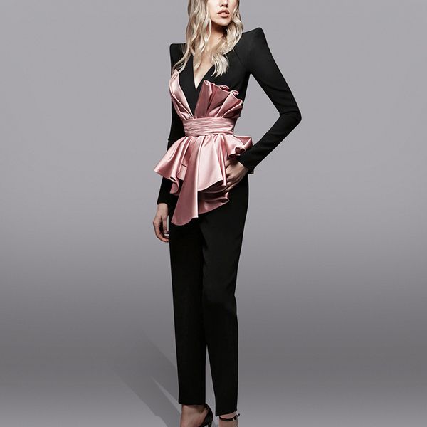 2021 classic evening dress with jumpsuit custom made long-sleeves v-neck zipper ankle-length prom dress formal party gown club wear, Black;red
2021 classic evening dress with jumpsuit custom made long-sleeves v-neck zipper ankle-length prom dress formal party gown club wear, Black;red