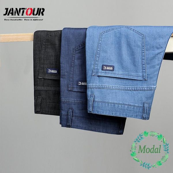 men's jeans jantour brand 2021 modal fabric elastic soft fashion business classic style denim pants trousers male 40 4, Blue
men's jeans jantour brand 2021 modal fabric elastic soft fashion business classic style denim pants trousers male 40 4, Blue
