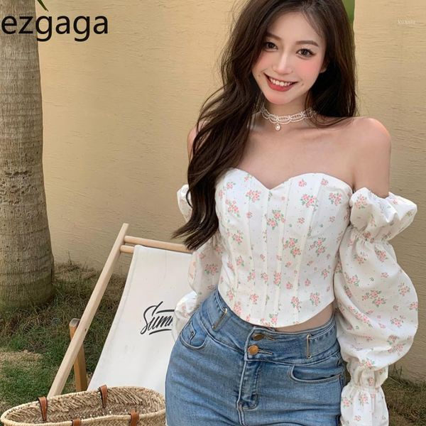 women's blouses & shirts ezgaga blouse women off shoulder patchwork floral elegant long lantern sleeve zipper slim clubwear korean chic, White
women's blouses & shirts ezgaga blouse women off shoulder patchwork floral elegant long lantern sleeve zipper slim clubwear korean chic, White