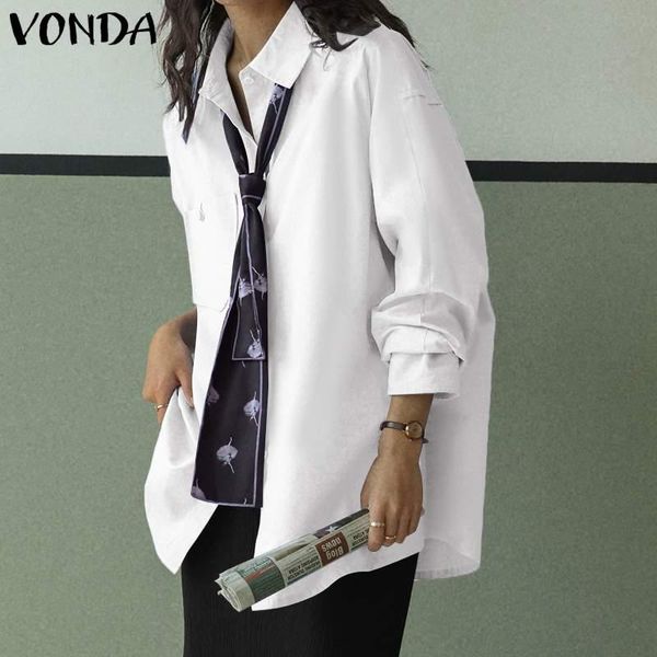 women's blouses & shirts party office ladies blouse vonda 2021 spring summer casual tunic turn-down collar long sleeve plus size blusa, White
women's blouses & shirts party office ladies blouse vonda 2021 spring summer casual tunic turn-down collar long sleeve plus size blusa, White
