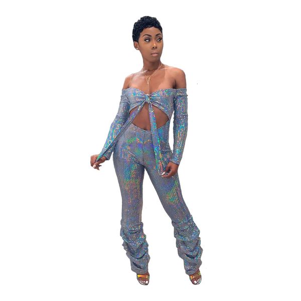 sparkles sequins women jumpsuits est v neck hollow out bow long sleeves ruffles ruched bottoms fashion pants club rompers, Black;white
sparkles sequins women jumpsuits est v neck hollow out bow long sleeves ruffles ruched bottoms fashion pants club rompers, Black;white
