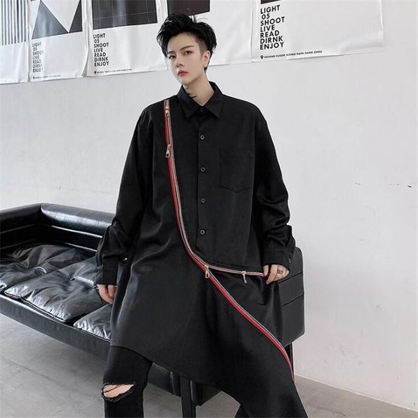 men's casual shirts inclined zipper men oversize long shirt personality irregular design punk hip hop dress nightclub dj singer stage c, White;black
men's casual shirts inclined zipper men oversize long shirt personality irregular design punk hip hop dress nightclub dj singer stage c, White;black