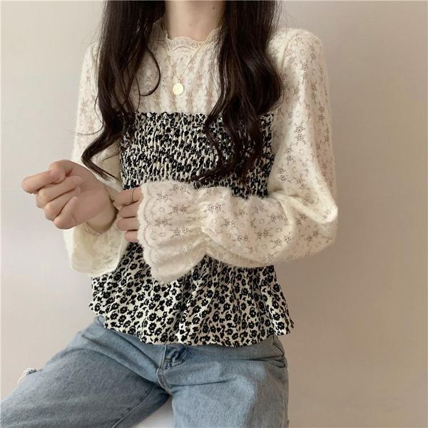 korean fashion patchwork floral fake two pieces long sleeve blouses women clothing hipster ladies o-neck sweet style shirts women's &, White
korean fashion patchwork floral fake two pieces long sleeve blouses women clothing hipster ladies o-neck sweet style shirts women's &, White