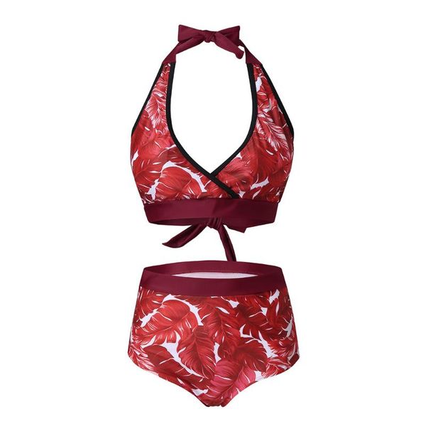 women brazilian bikini set leaf print swimwear high-waist swimsuitbathing suit plus size women's female 2021, White;black
women brazilian bikini set leaf print swimwear high-waist swimsuitbathing suit plus size women's female 2021, White;black