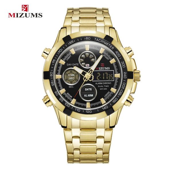 wristwatches brand mizums men watches luxury quartz dual display digital watch stainless steel mens casual sports wristwatch montre homm, Slivery;brown
wristwatches brand mizums men watches luxury quartz dual display digital watch stainless steel mens casual sports wristwatch montre homm, Slivery;brown