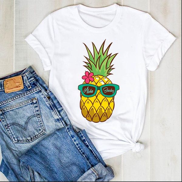 womens t shirt women lady cartoon pineapple fruit flower floral ladies summer tee female clothes graphic, White
womens t shirt women lady cartoon pineapple fruit flower floral ladies summer tee female clothes graphic, White