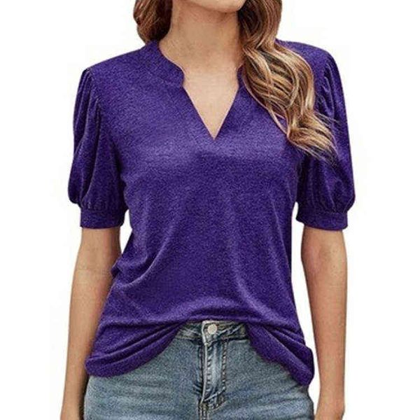 2021 summer v-neck short sleeve t-shirt casual loose solid color simple fashion women's wear, Red;black
2021 summer v-neck short sleeve t-shirt casual loose solid color simple fashion women's wear, Red;black