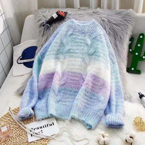 women's sweaters gradient color sweater women korean loose knit autumn and winter models western style low-neck all-match blouse, White;black
women's sweaters gradient color sweater women korean loose knit autumn and winter models western style low-neck all-match blouse, White;black