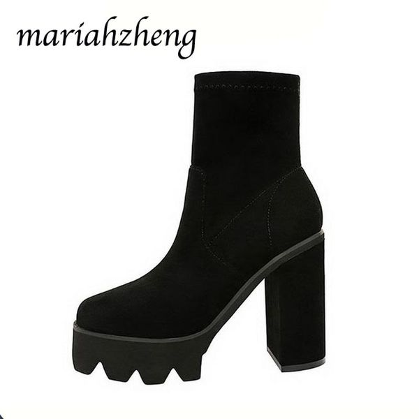 boots mariahzheng12.5cm 2021 ultra high heel fashion women thick platform waterproof suede ankle boot winter ds, Black
boots mariahzheng12.5cm 2021 ultra high heel fashion women thick platform waterproof suede ankle boot winter ds, Black