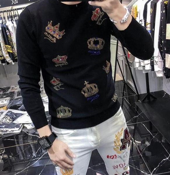 men's sweaters drop diamond crown sweater fashion brand autumn winter long sleeve young man, White;black
men's sweaters drop diamond crown sweater fashion brand autumn winter long sleeve young man, White;black
