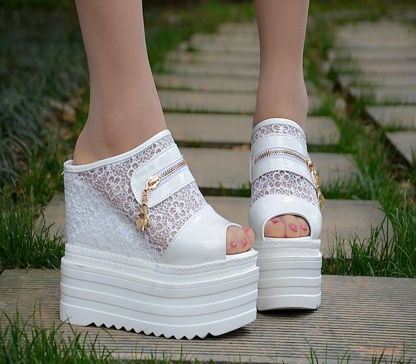 slippers inside height 13cm muffin bottom women's shoes slope with thick platform waterproof super high heel casual, Black
slippers inside height 13cm muffin bottom women's shoes slope with thick platform waterproof super high heel casual, Black