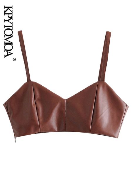 kpytomoa women fashion faux leather cropped tank vintage backless side zipper thin straps female camis chic 220314, Black;white
kpytomoa women fashion faux leather cropped tank vintage backless side zipper thin straps female camis chic 220314, Black;white