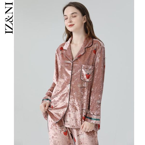 household to take female qiu dong long sleeve pleuche strawberry sweet letters printing pajamas women women's sleepwear, Black;red
household to take female qiu dong long sleeve pleuche strawberry sweet letters printing pajamas women women's sleepwear, Black;red