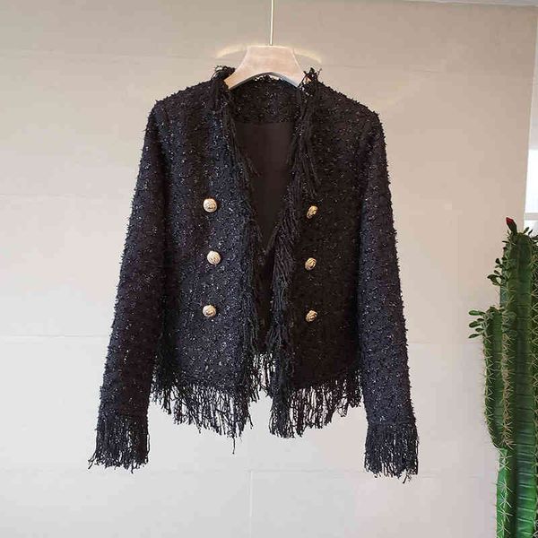 women's down & parkas autumn and winter women luxury outerwear fashion tassel patchwork long sleeve solid color tweed, Black
women's down & parkas autumn and winter women luxury outerwear fashion tassel patchwork long sleeve solid color tweed, Black