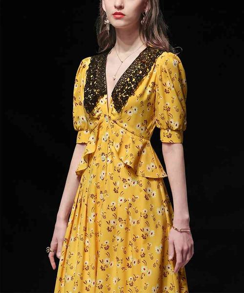 yellow women dresses summer elegant floral dress festa vintage cocktail party robe femme lace purple chiffon vestidos, Black;gray 
yellow women dresses summer elegant floral dress festa vintage cocktail party robe femme lace purple chiffon vestidos, Black;gray