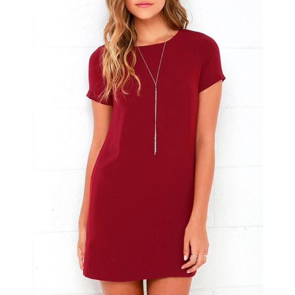 women's o-neck solid color dress summer fashion loose mini dresses casual short sleeve elegant straigth female vestidos, Black;gray
women's o-neck solid color dress summer fashion loose mini dresses casual short sleeve elegant straigth female vestidos, Black;gray